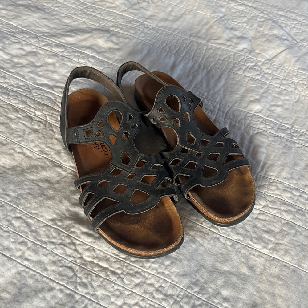 Naot Cork and Suede Sole, Leather Sandals